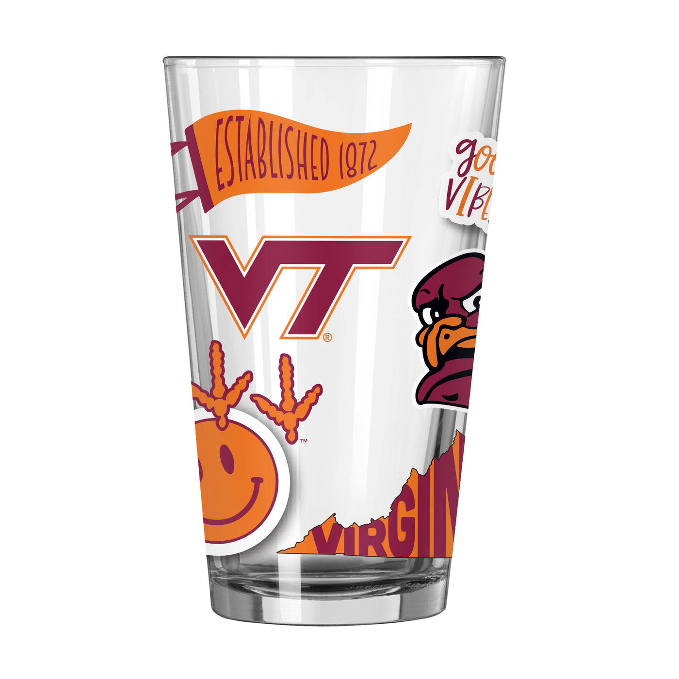 Virginia Tech 16oz Native Pint Glass