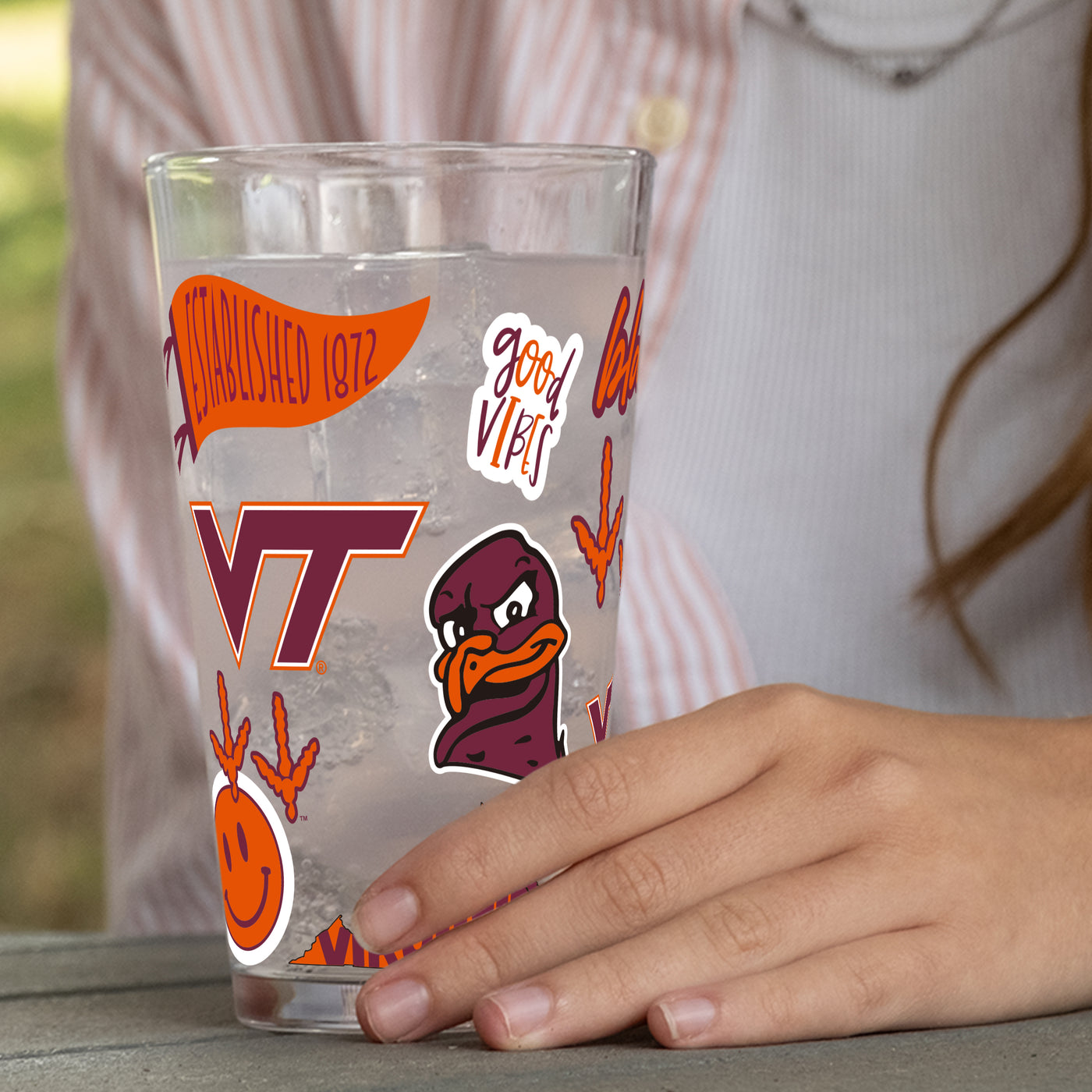 Virginia Tech 16oz Native Pint Glass - Logo Brands