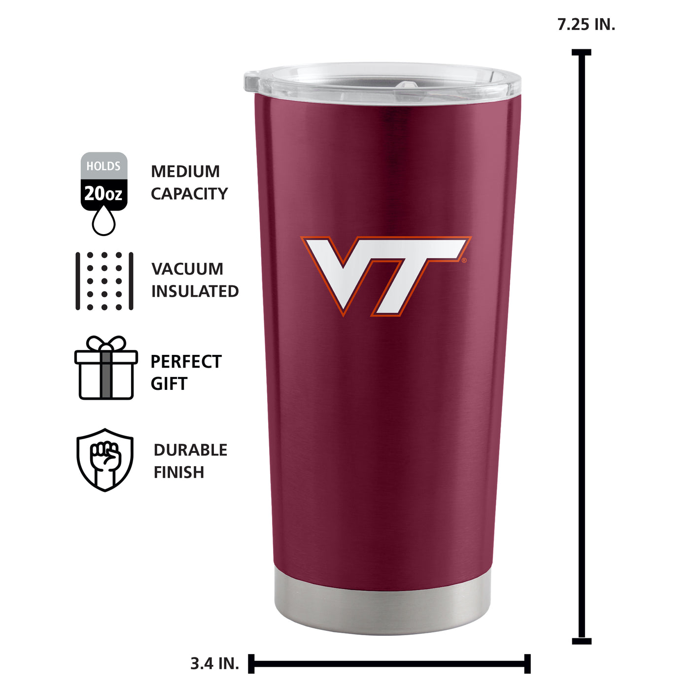 Virginia Tech 20oz Gameday Stainless Tumbler
