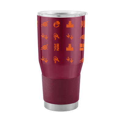 Virginia Tech 30oz Brand Pattern Stainless Tumbler - Logo Brands