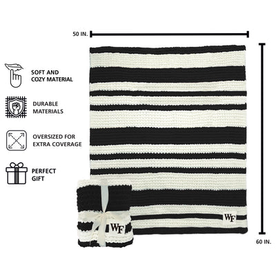 Wake Forest Cable Knit Throw 50x60
