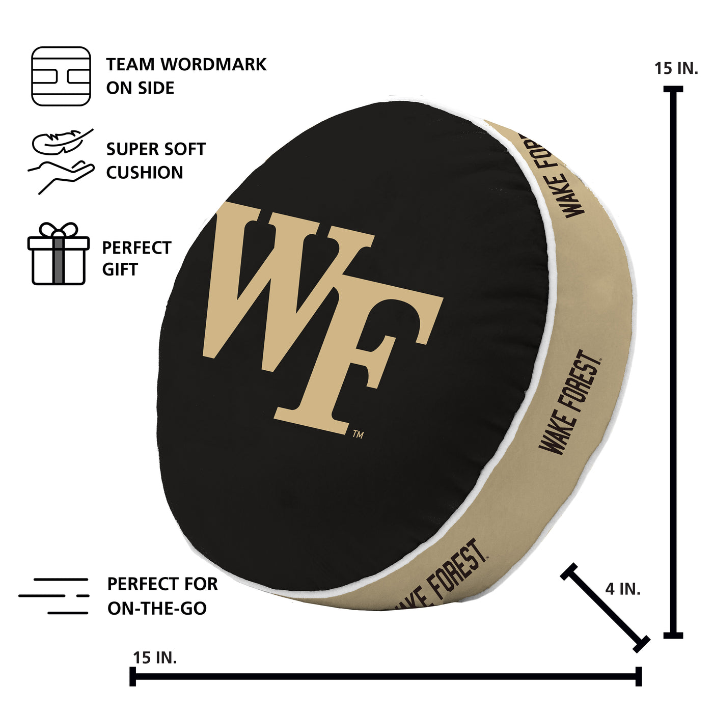 Wake Forest Puff Pillow