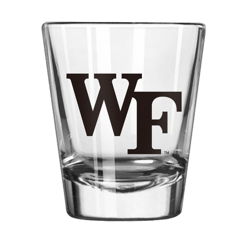Wake Forest Gameday shot glass by Logo Brands, 2oz drinkware with Wake Forest team logo and design.