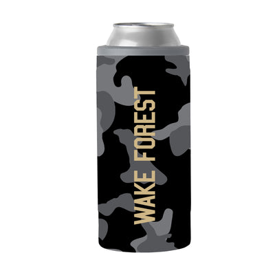 Wake Forest Black Camo 12oz Slim Can Coolie
