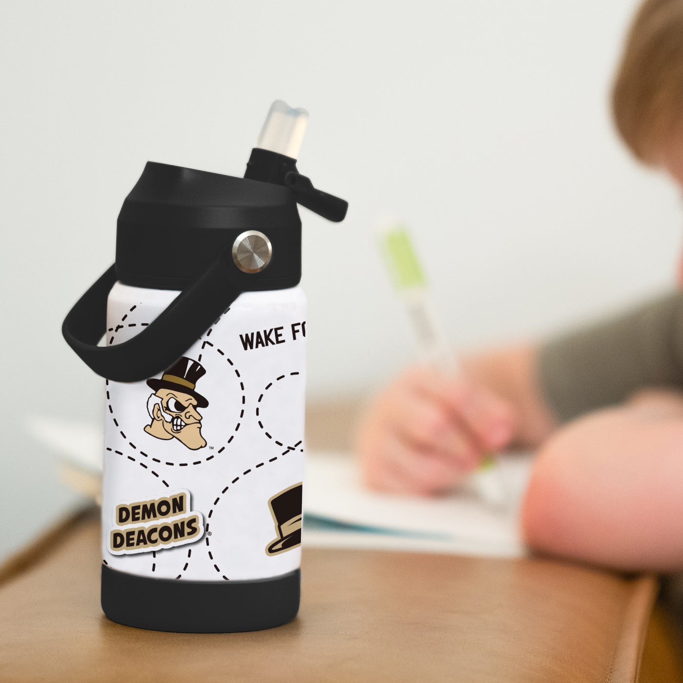 Wake Forest 12oz Mascot SS Kids Bottle