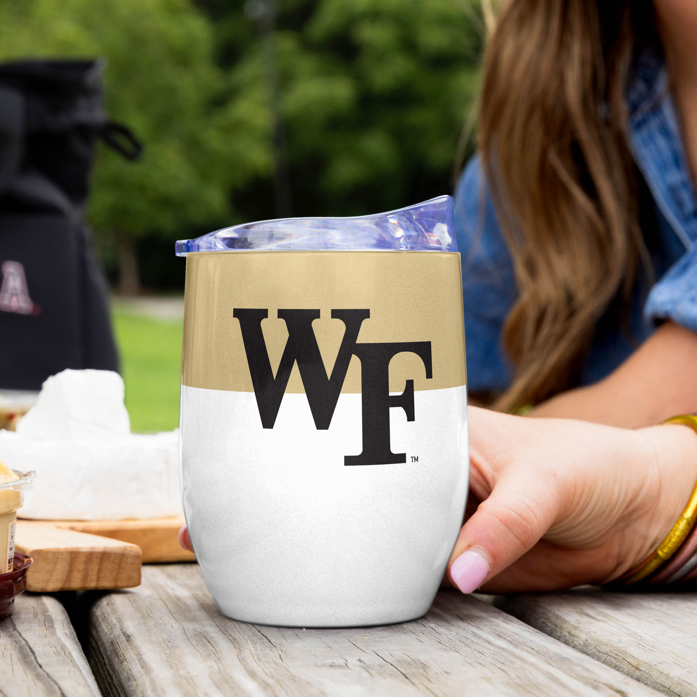 Wake Forest 16oz Colorblock Stainless Curved Beverage