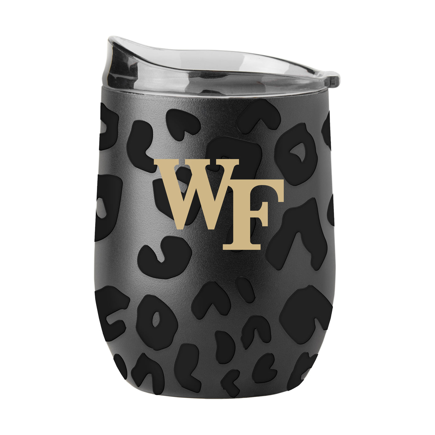Wake Forest Leopard 16oz Black Powdercoat Curved Beverage