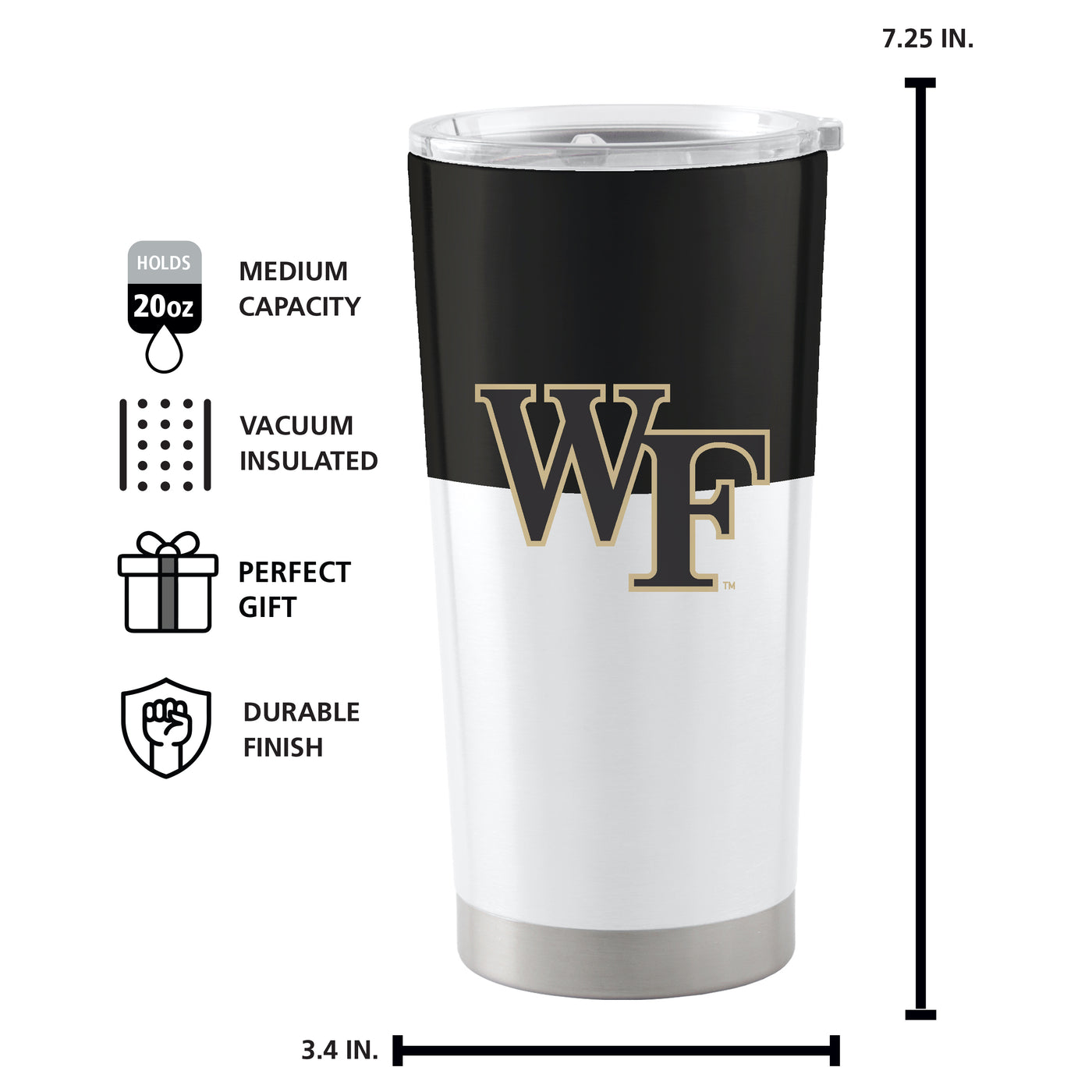 Wake Forest 20oz Colorblock Stainless Tumbler