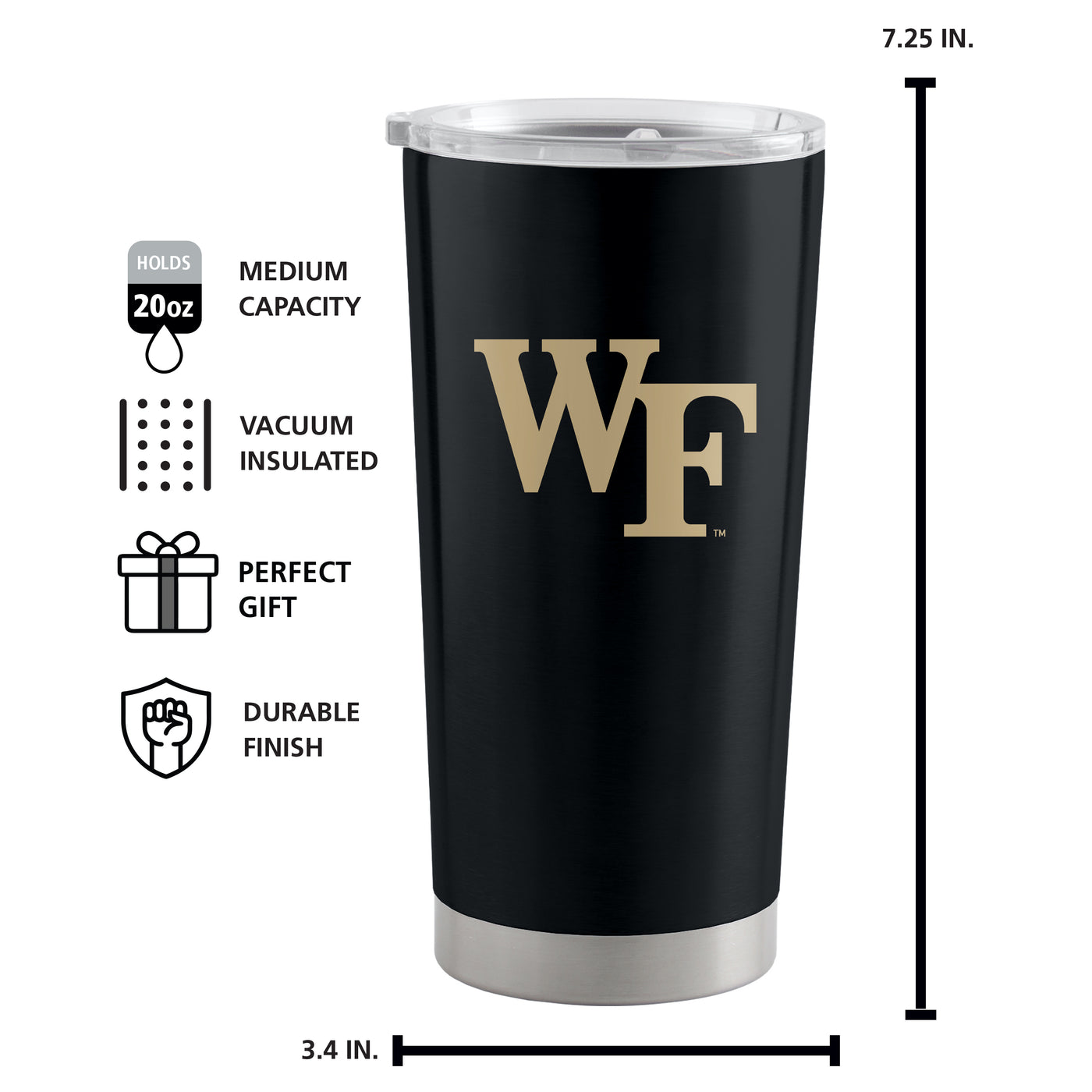 Wake Forest 20oz Gameday Stainless Tumbler