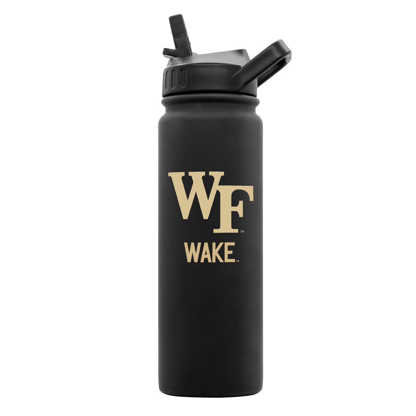 Wake Forest 24oz Black Soft Touch Dbl Wall Btl