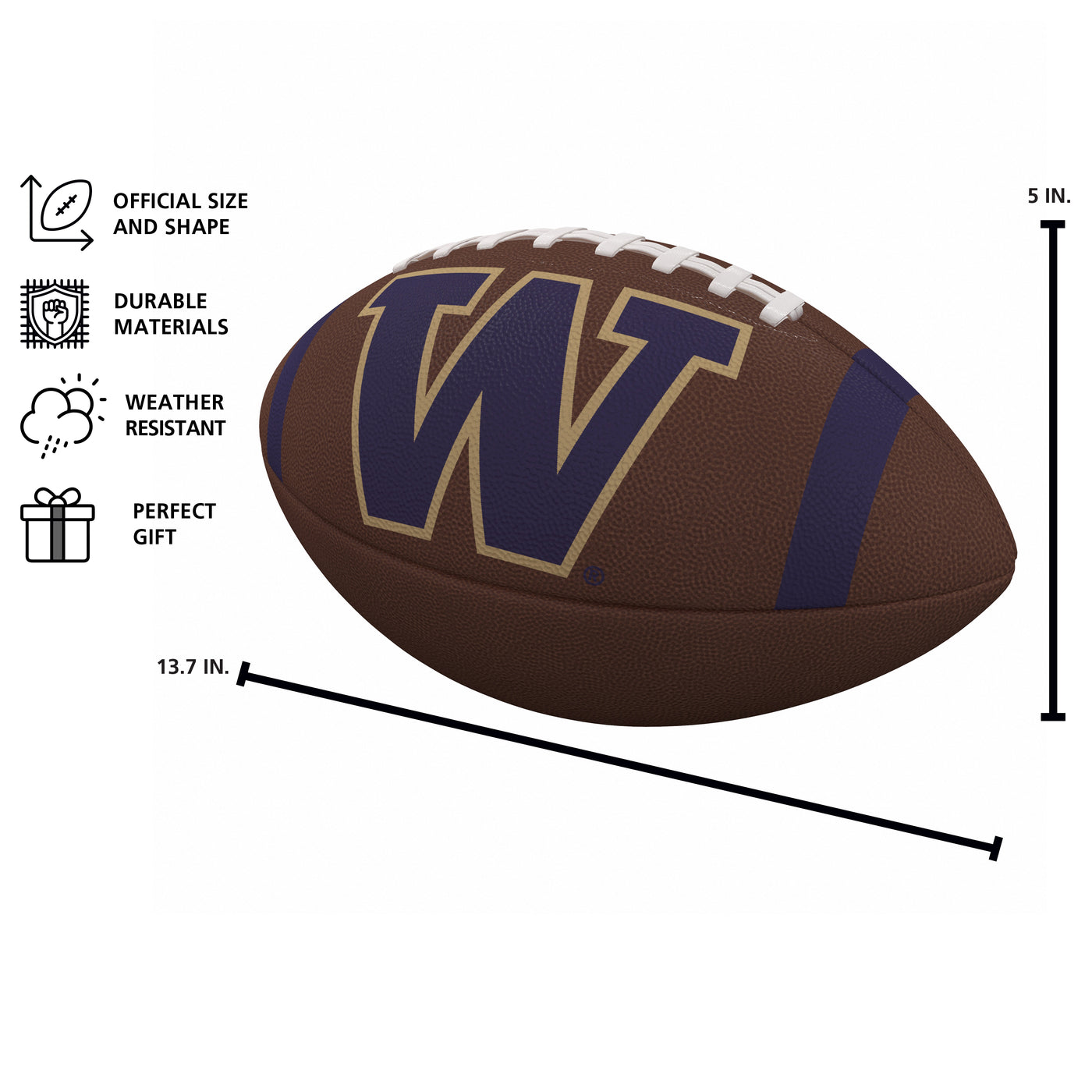 Washington Team Stripe Official-Size Composite Football