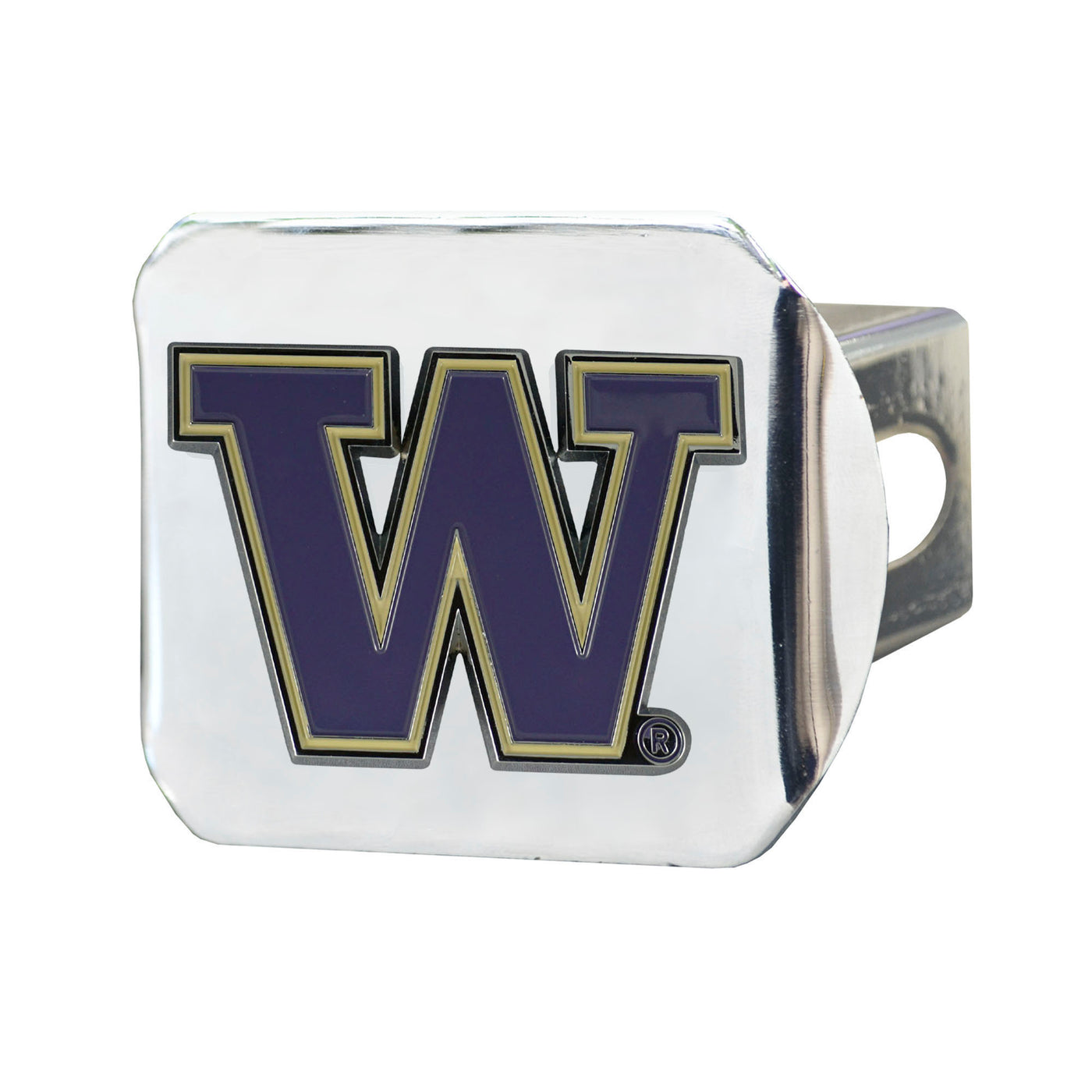 University of Washington Color on Chrome Hitch Cover