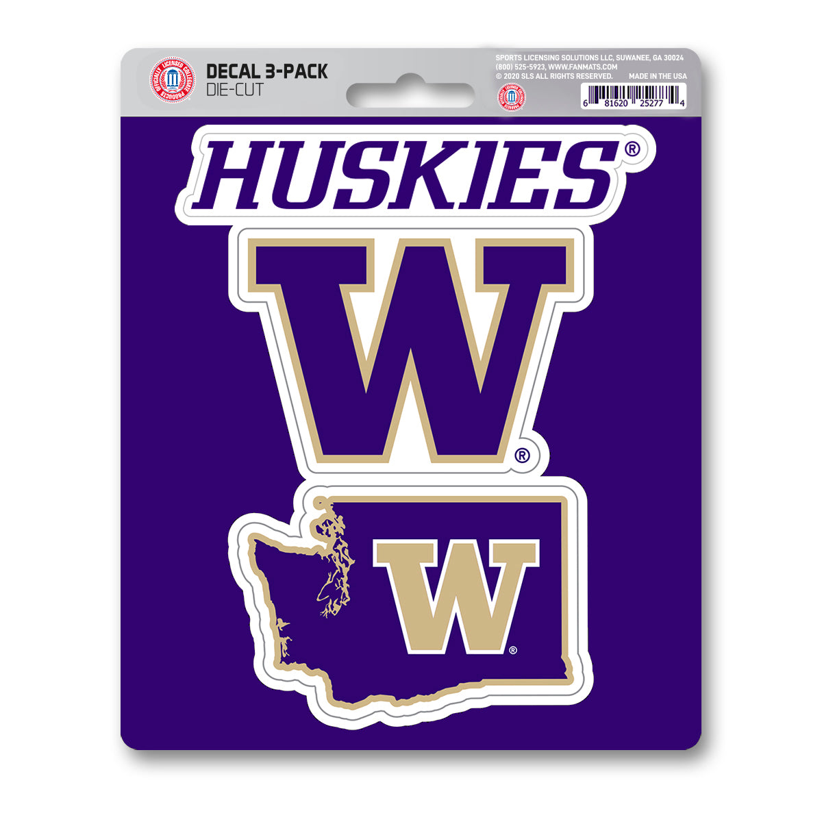 University of Washington Decal 3-pk