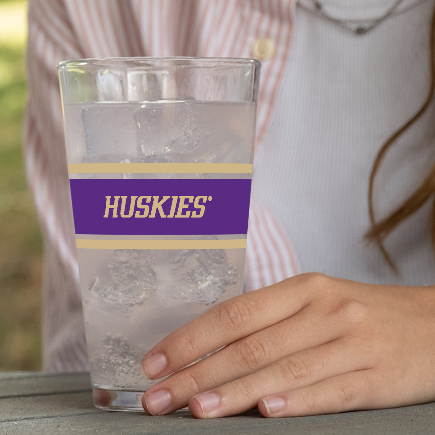 Washington 16oz Stripe Pint Glass