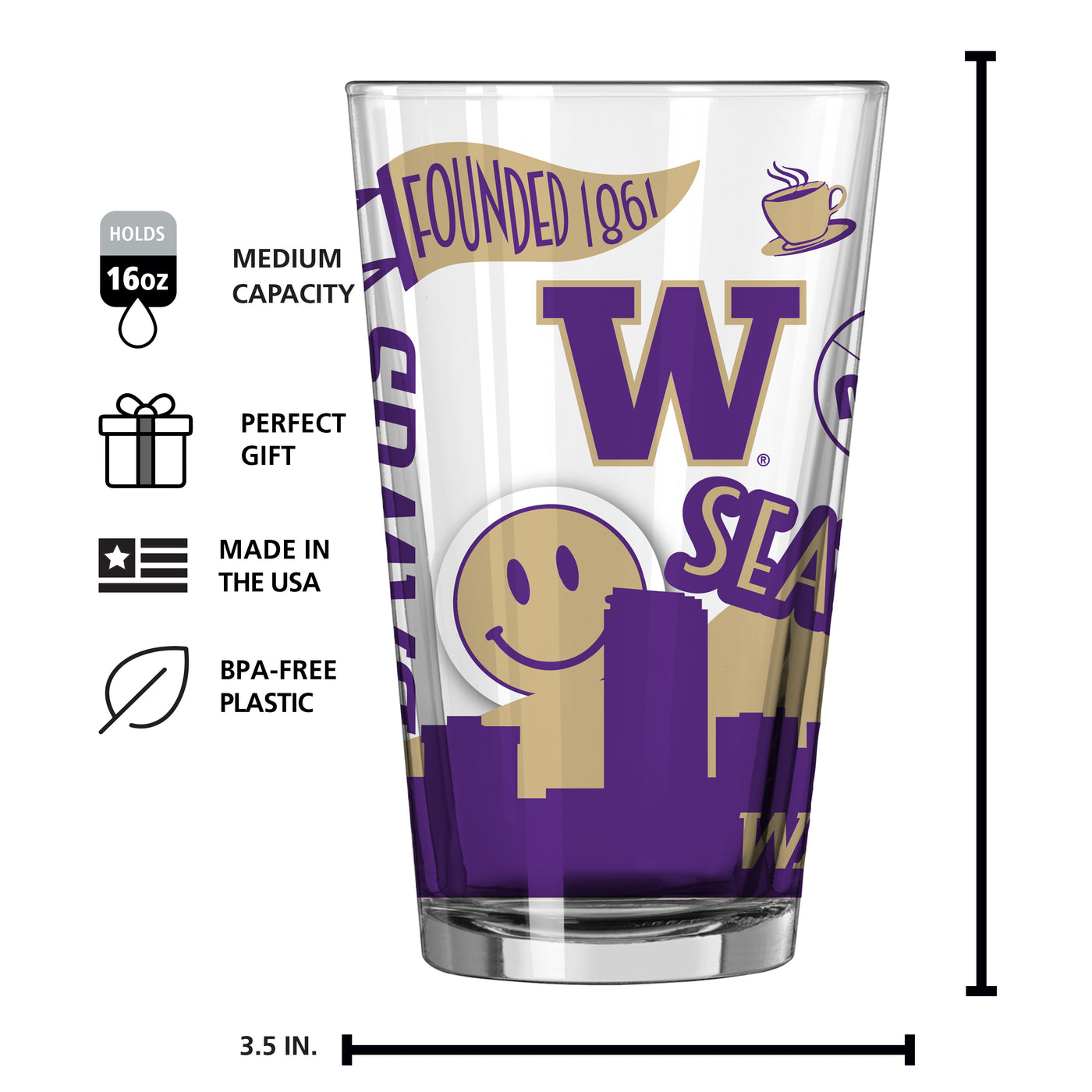 Washington 16oz Native Pint Glass