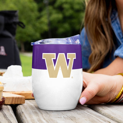 Washington 16oz Colorblock Stainless Curved Beverage