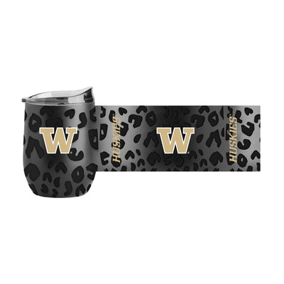 Washington Leopard 16oz Black Powdercoat Curved Beverage