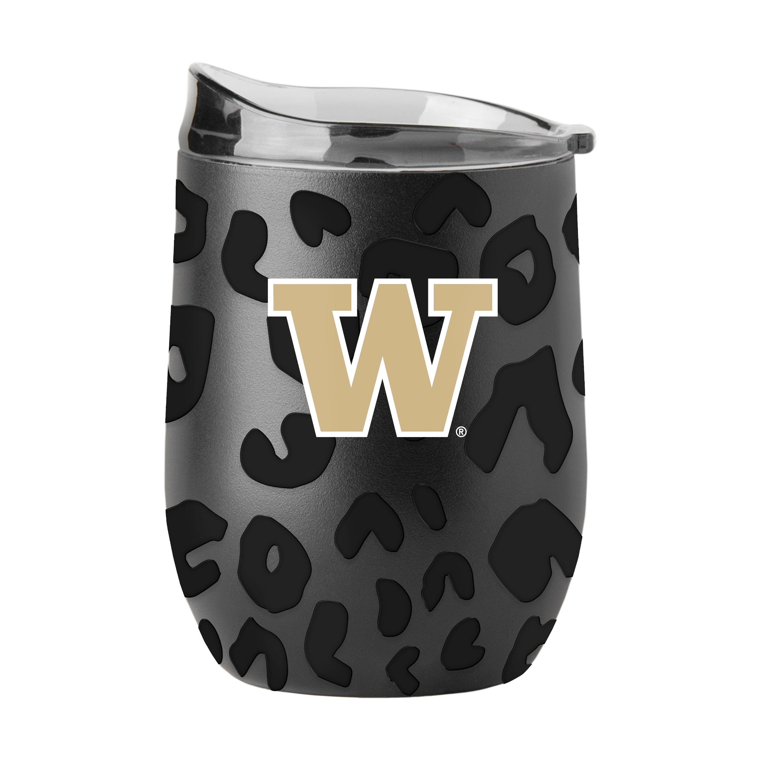 Washington Leopard 16oz Black Powdercoat Curved Beverage | Logo Brands
