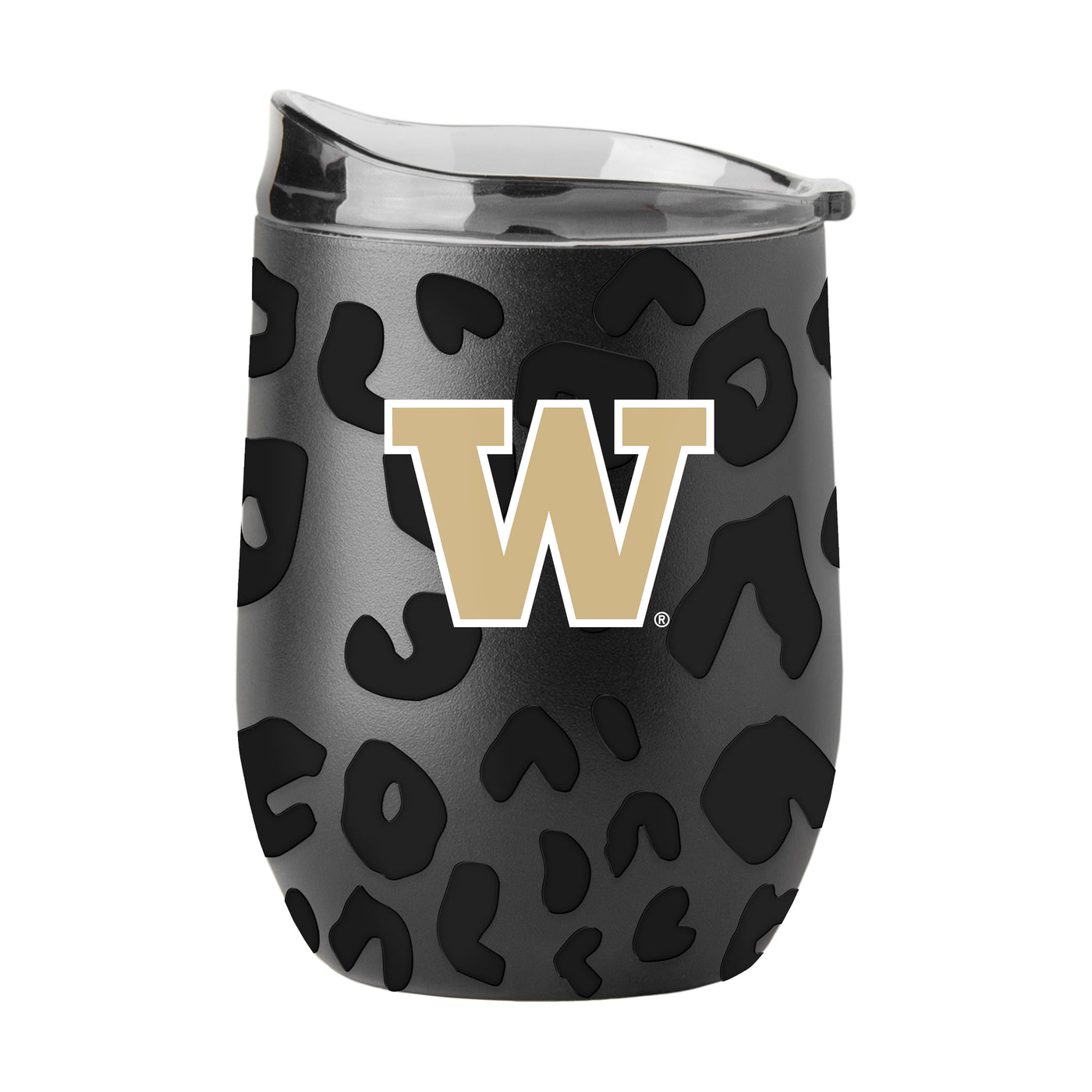 Washington Leopard 16oz Black Powdercoat Curved Beverage