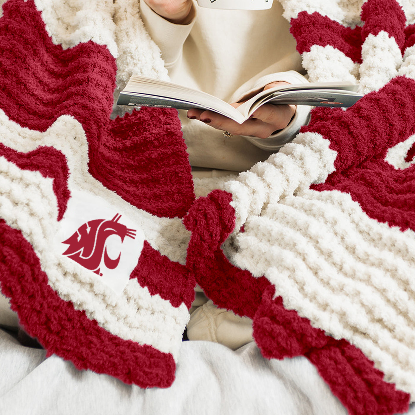 Washington State Cable Knit Throw 50x60
