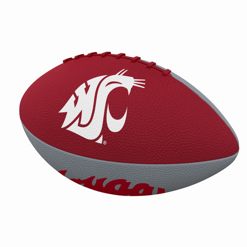 Junior-sized rubber football with Washington State Pinwheel design, Logo Brands recreation football for outdoor play