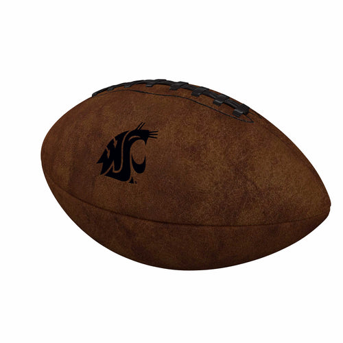 Mini leather football from Logo Brands featuring Washington State Gameday design for recreational play and display.