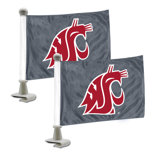 Washington State University Ambassador auto flag by Logo Brands, featuring the university logo on a small, durable car flag.