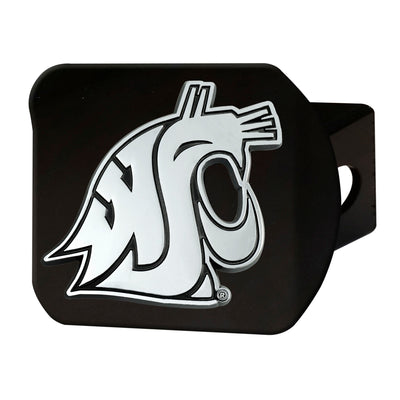 Washington State University Chrome on Black Hitch Cover