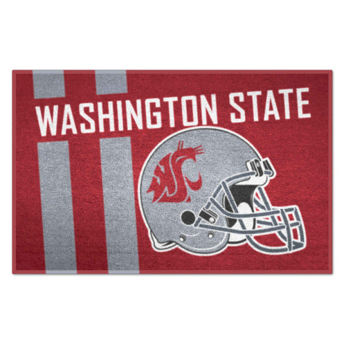 Washington State University starter mat, Logo Brands, featuring the university's logo and colors, used as a decorative or functional mat.
