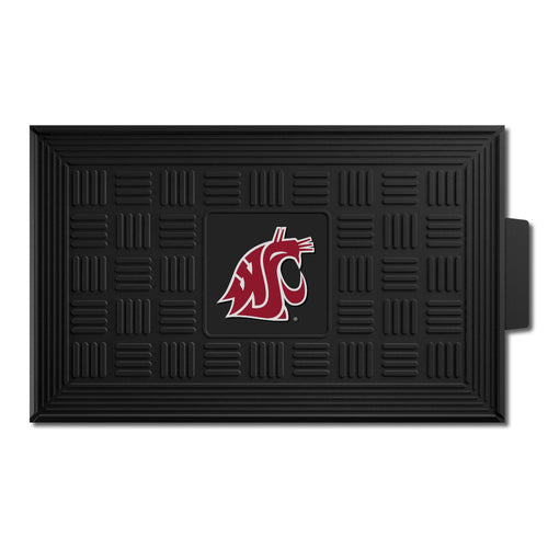 Washington State University medallion door mat with logo and university emblem, durable outdoor mat for entryways