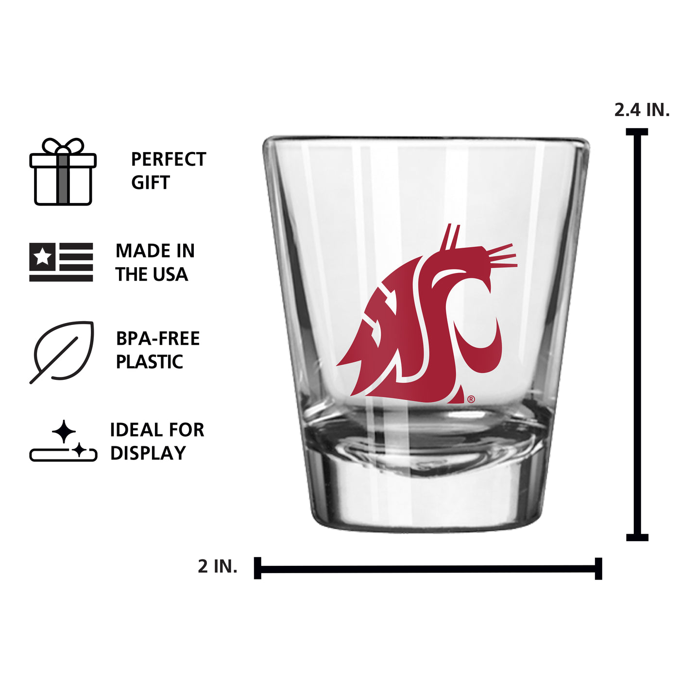 Washington State 2oz Gameday Shot Glass
