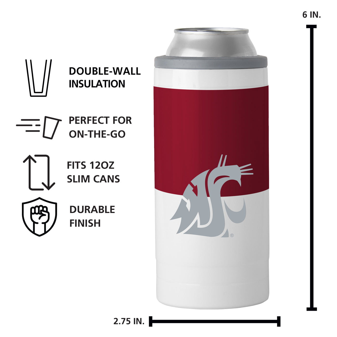 Washington State 12oz Colorblock Slim Can Coolie
