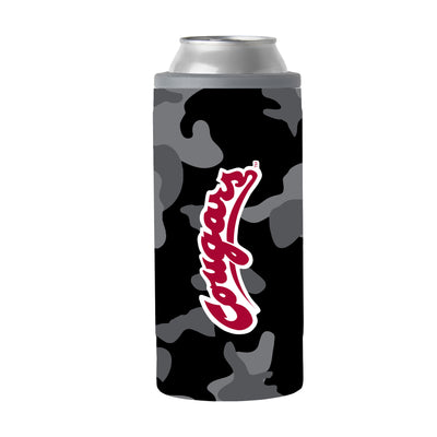 WA State Black Camo 12oz Slim Can Coolie