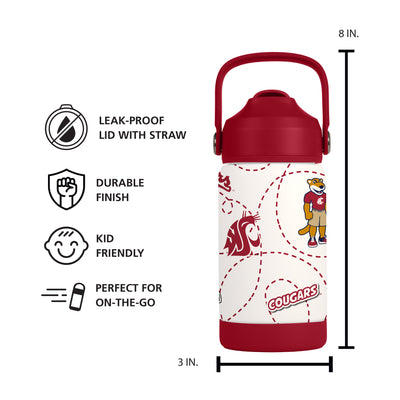 Washington State 12oz Mascot SS Kids Bottle