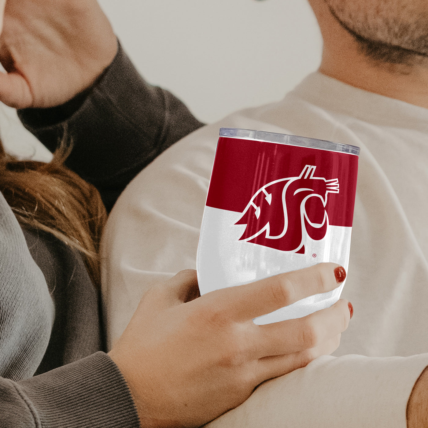 Washington State 16oz Colorblock Stainless Curved Beverage