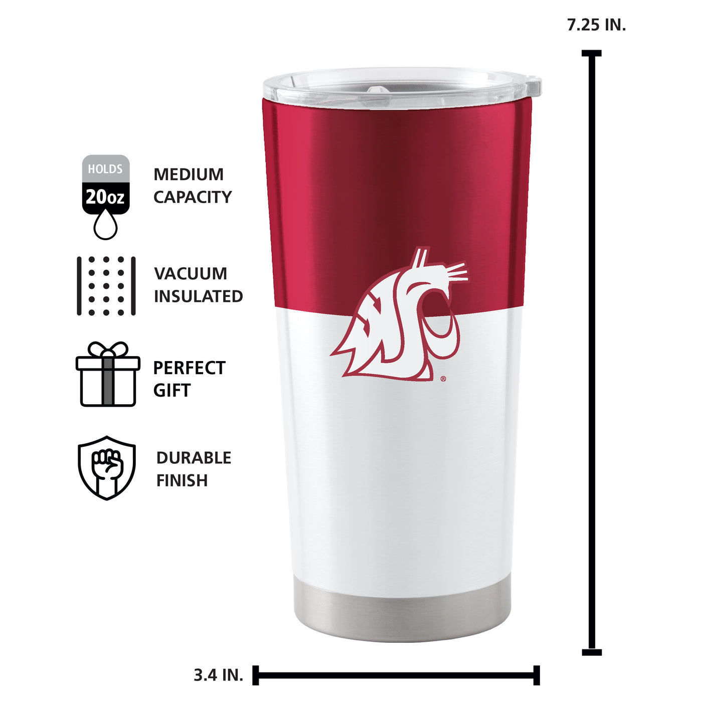Washington State Colorblock 20oz Stainless Tumbler