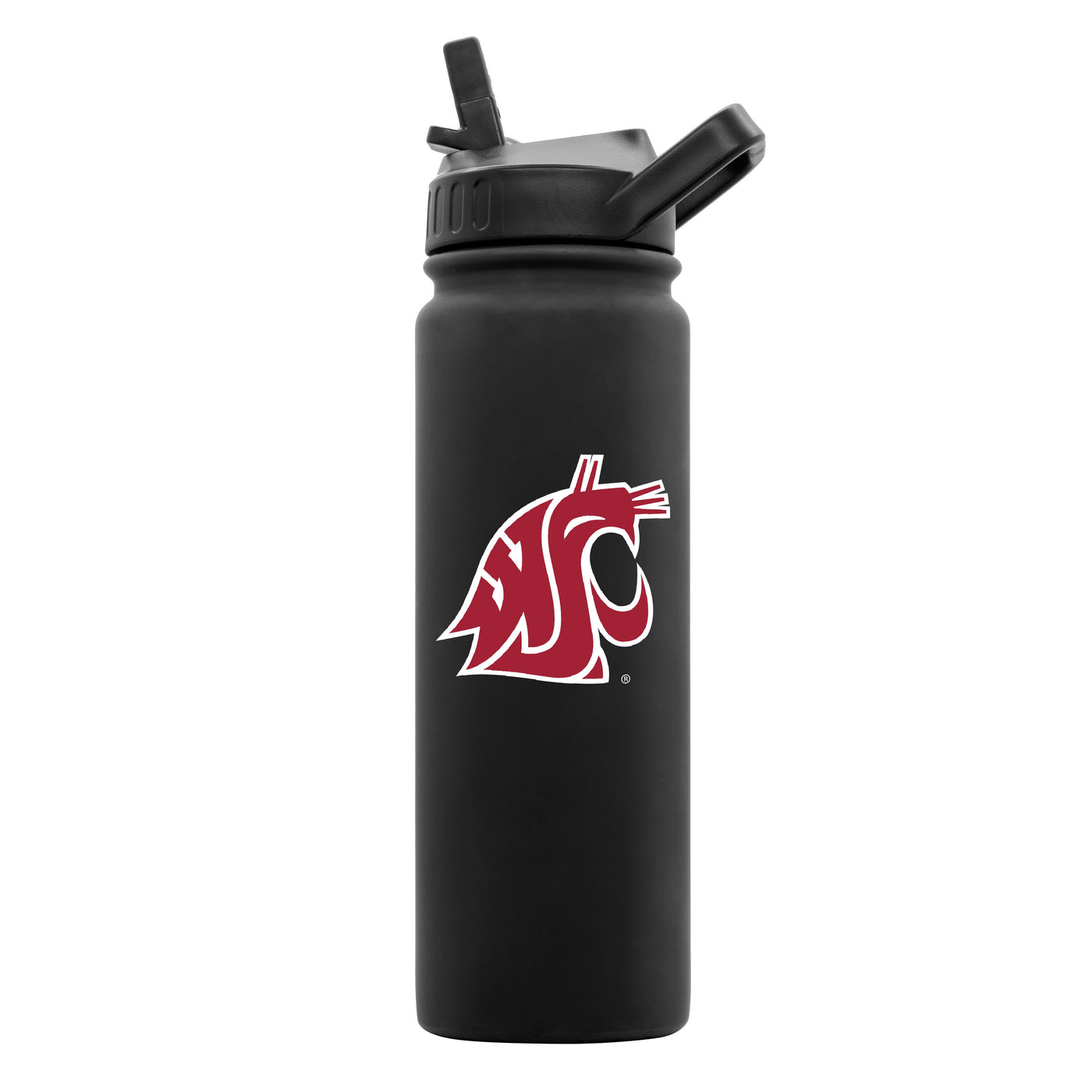 Washington State 24oz Black Soft Touch Dbl Wall Btl - Logo Brands