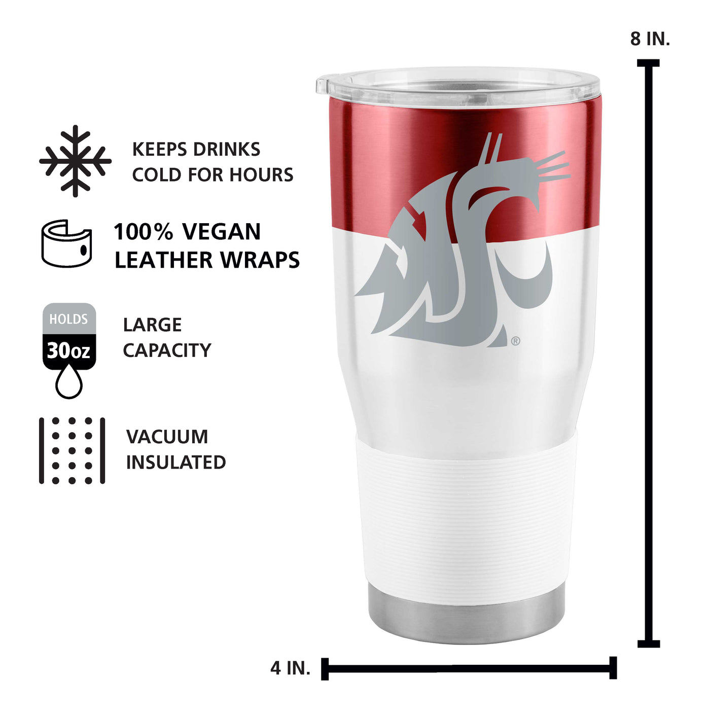 Washington State 30oz Colorblock Stainless Steel Tumbler - Logo Brands