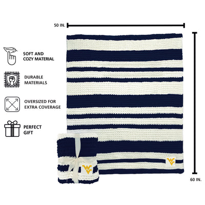 West Virginia Cable Knit Throw 50x60