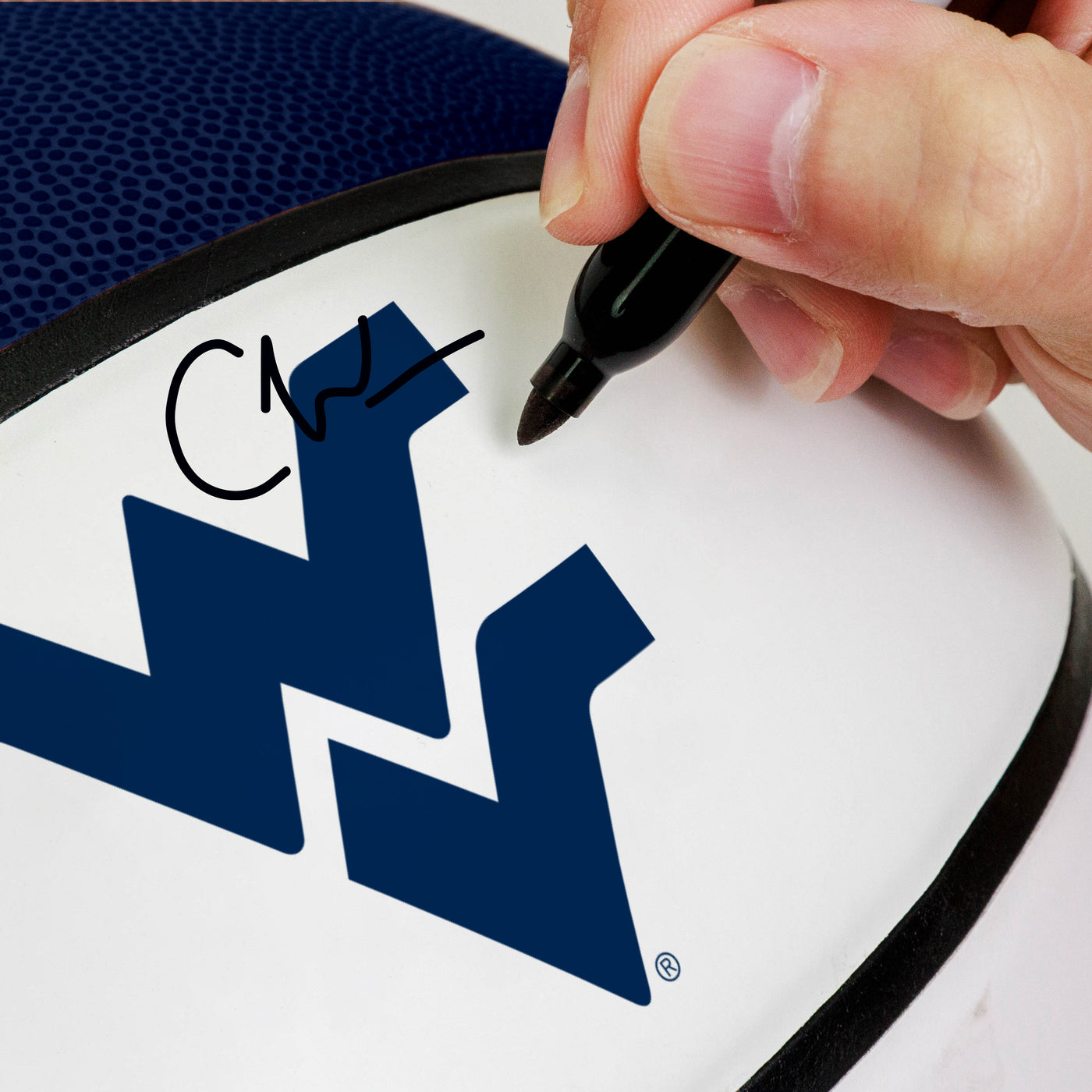 West Virginia Official-Size Autograph Basketball - Logo Brands