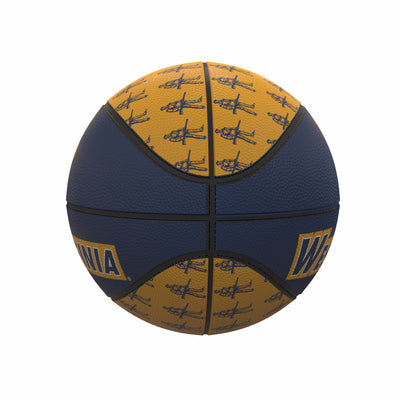 West Virginia Repeating Logo Mini-Size Rubber Basketball - Logo Brands