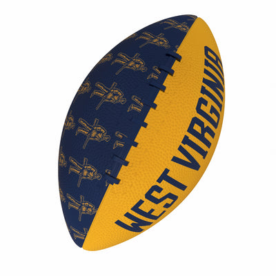 West Virginia Repeating Mini-Size Rubber Football - Logo Brands