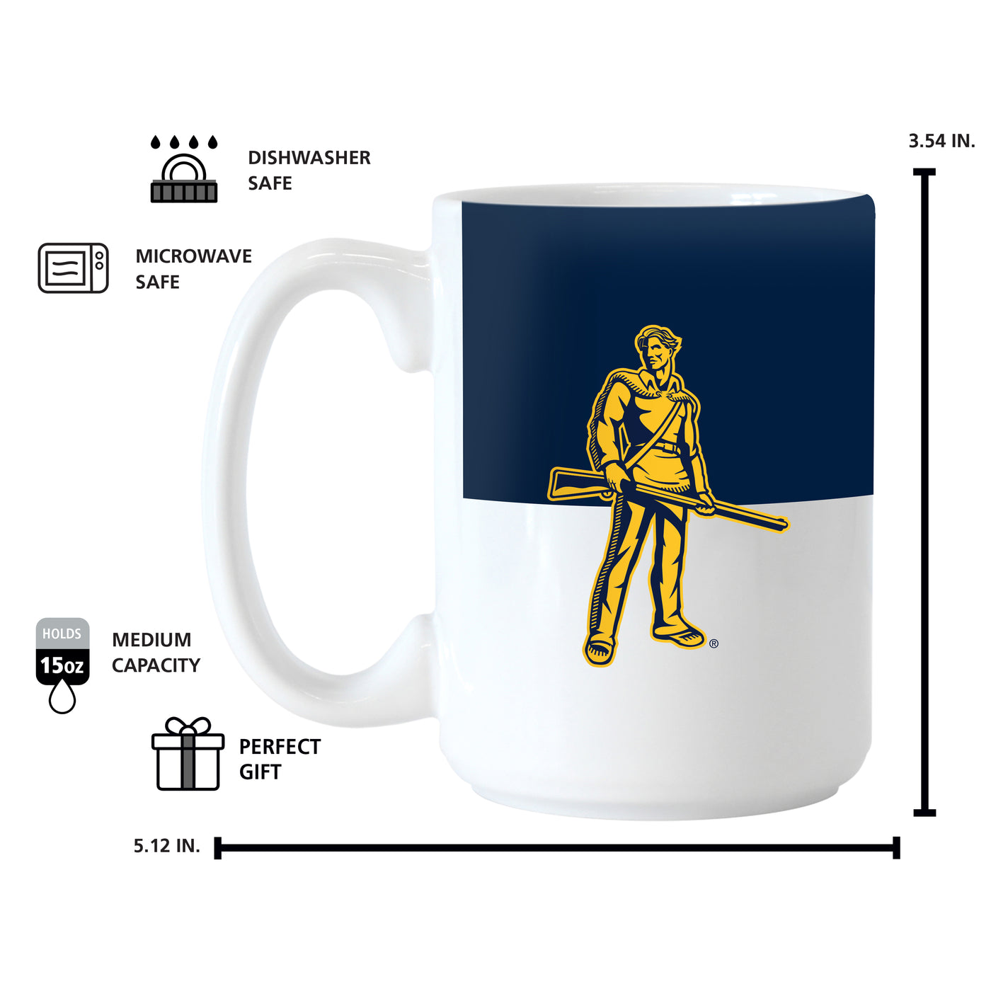 West Virginia 15oz Colorblock Sublimated Mug