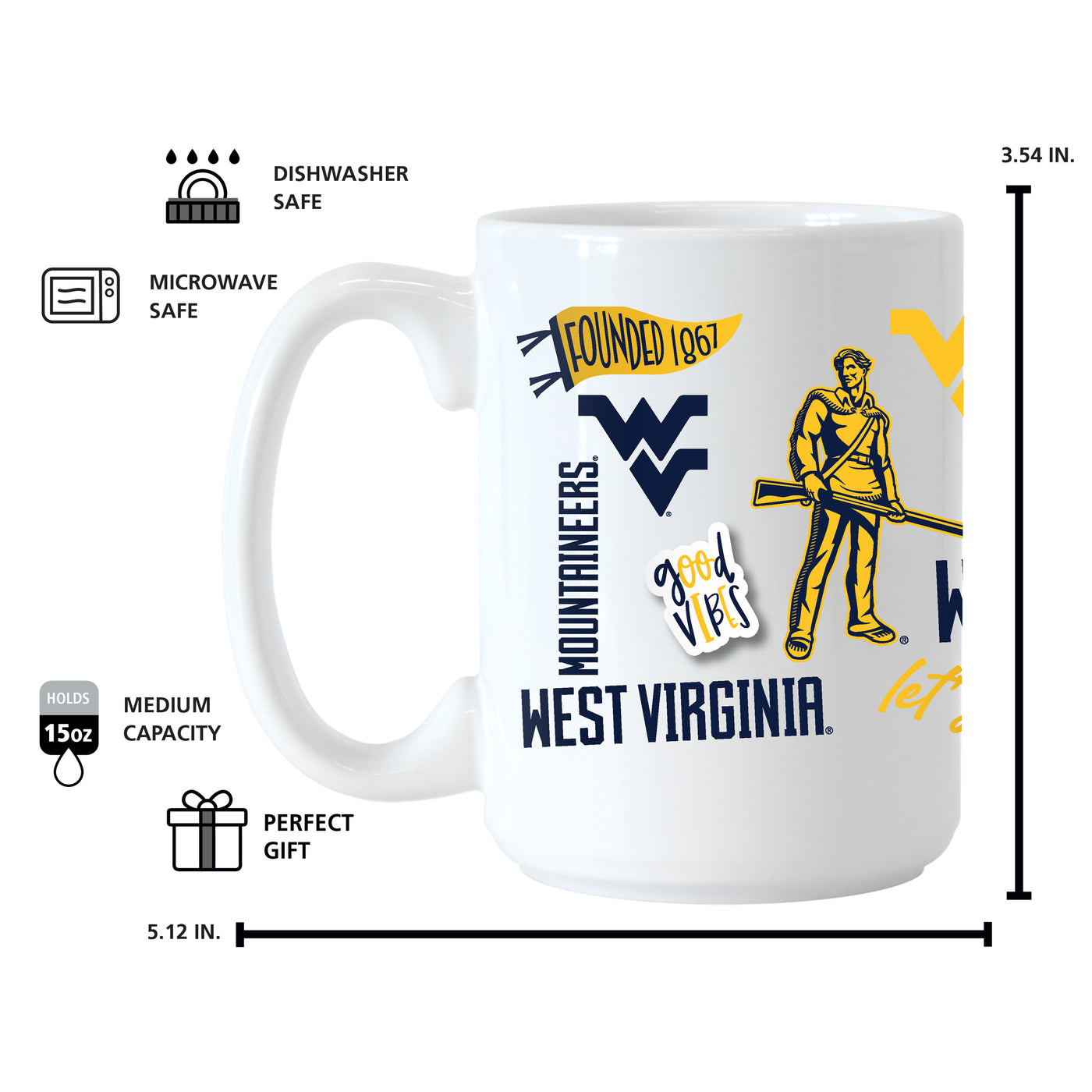 West Virginia 15oz Native Sublimated Mug