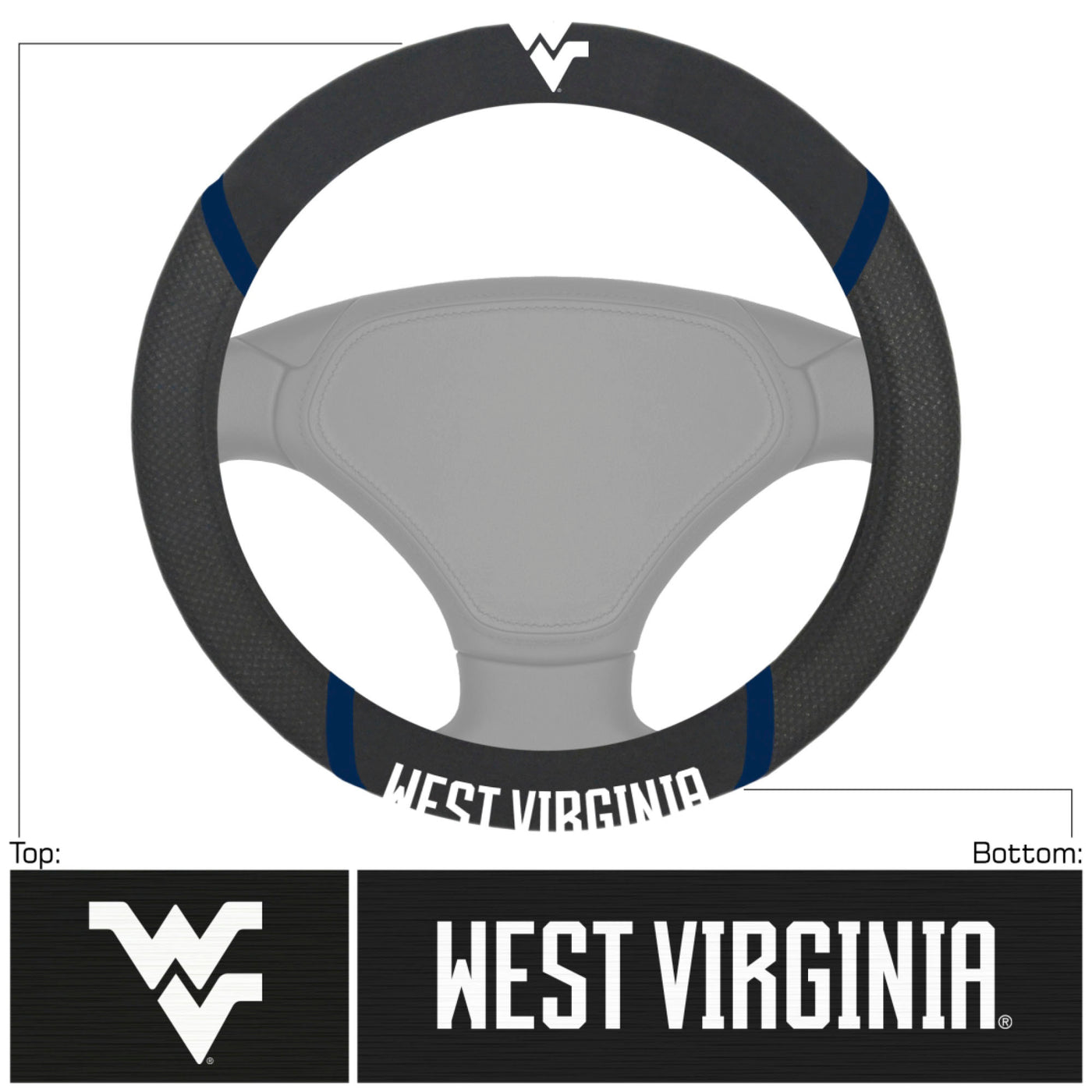 West Virginia University Steering Wheel Cover