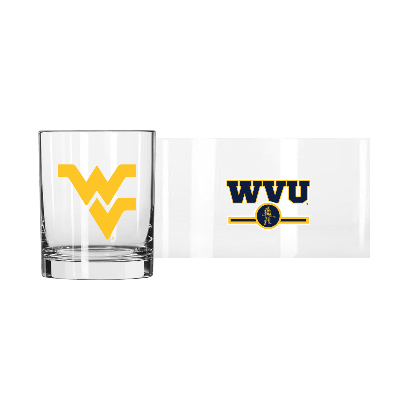 West Virginia 14oz Letterman Rocks Glass