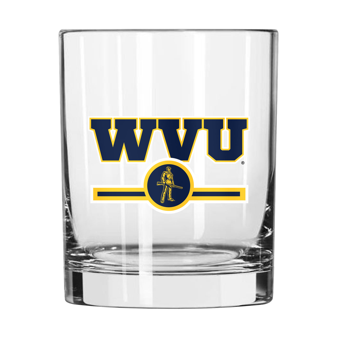 West Virginia 14oz Letterman Rocks Glass