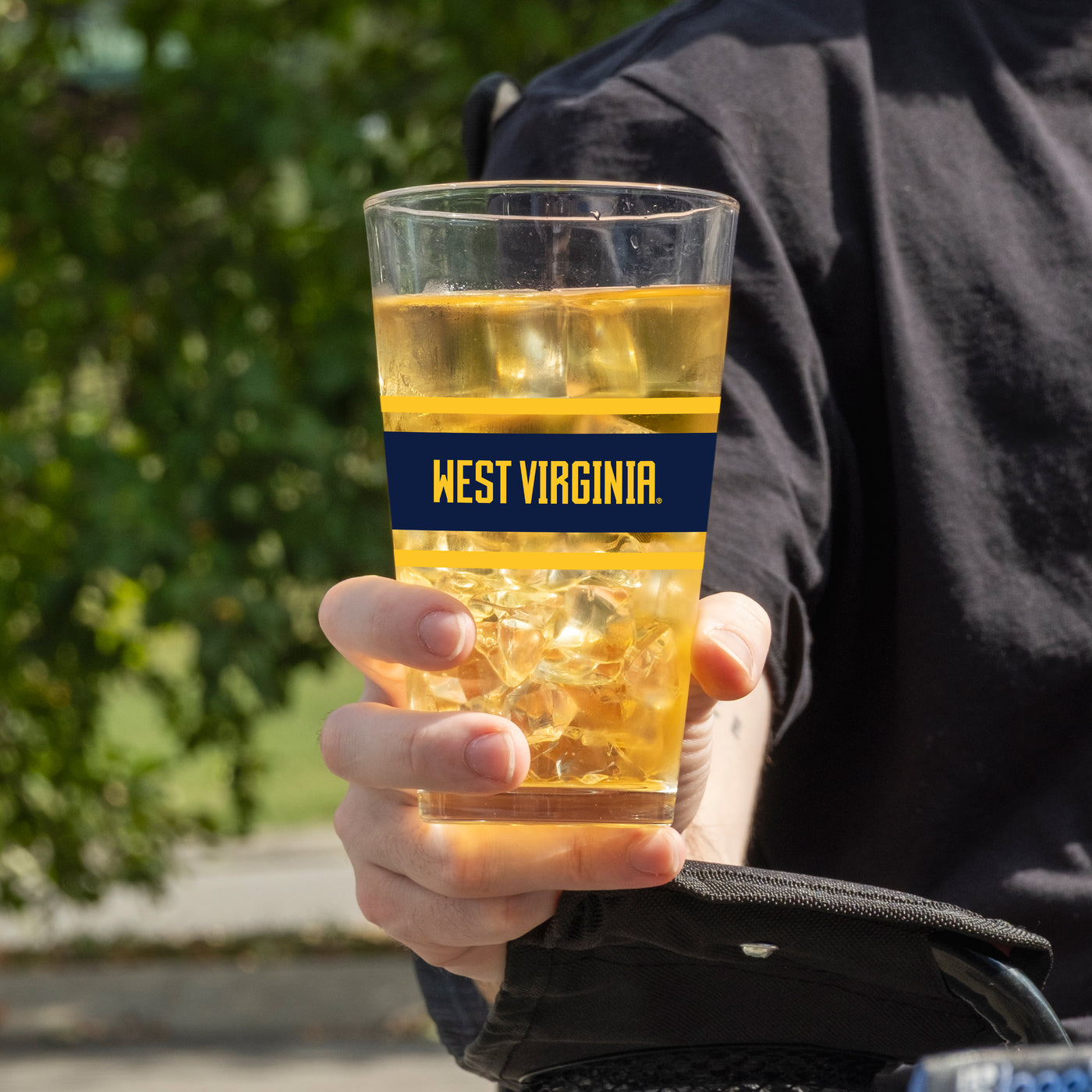 West Virginia 16oz Stripe Pint Glass