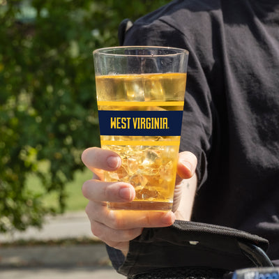 West Virginia 16oz Stripe Pint Glass