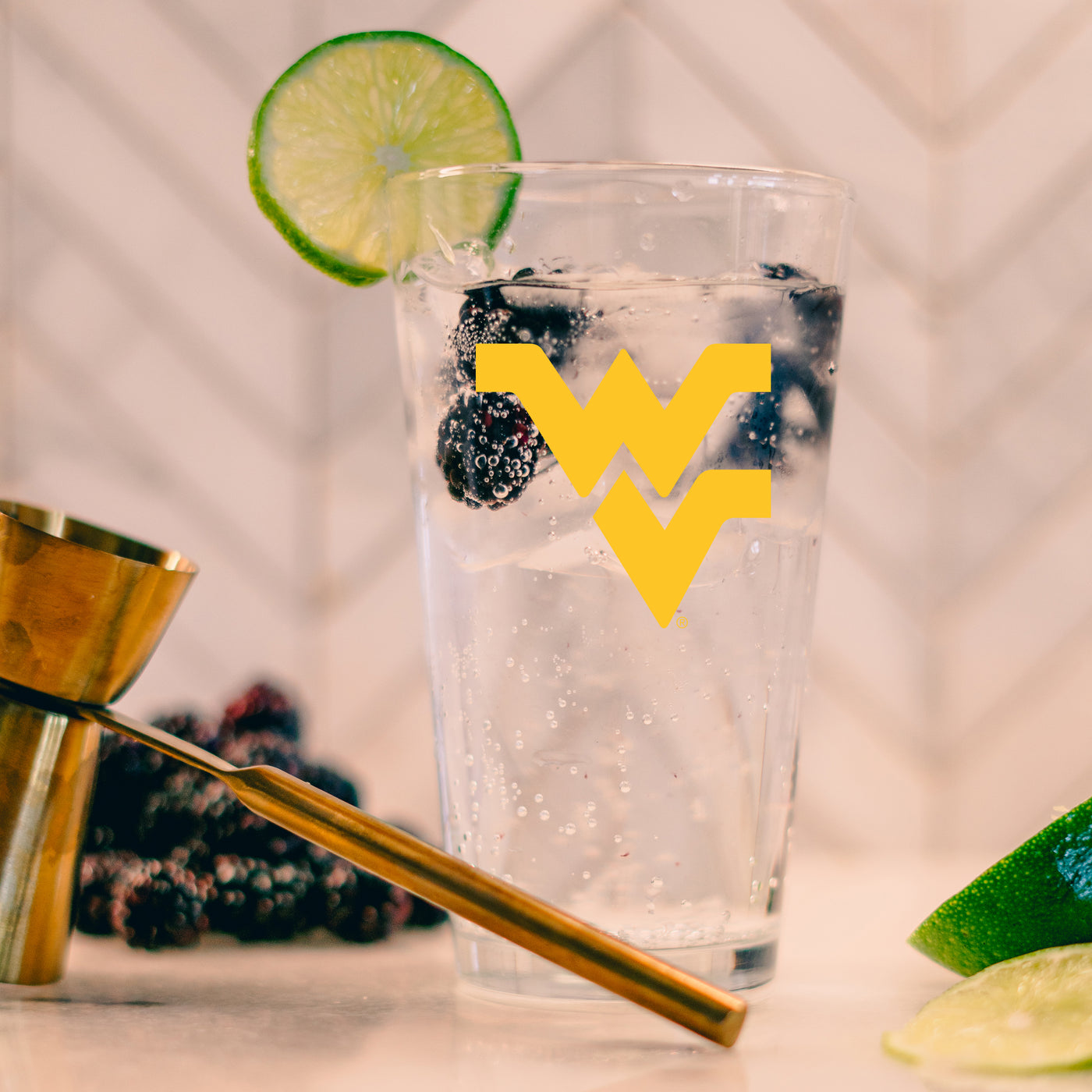 West Virginia 16oz Gameday Pint Glass - Logo Brands
